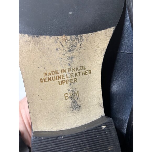 Bruno Valenti Navy Leather Womens Loafers 6M Genuine Leather Slip-On Dress Shoes - Picture 6 of 8